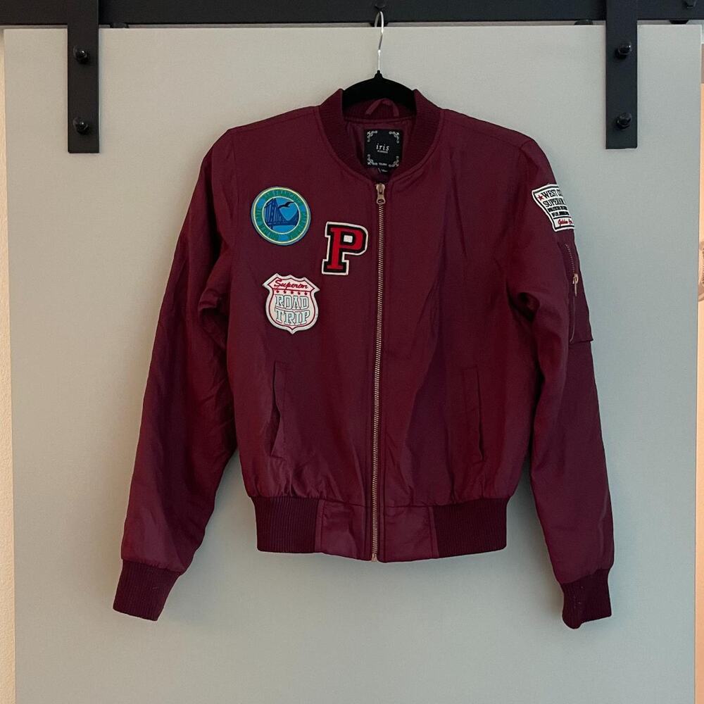 Burgundy Bomber Jacket